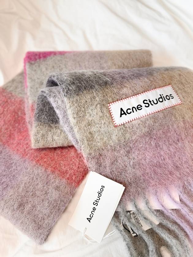 Check Mohair Muffler Fuchsia Lilac Pink - ACNE STUDIOS - BALAAN 8