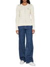 Embroidered Logo Pony Cable Knit Top Cream - POLO RALPH LAUREN - BALAAN 3