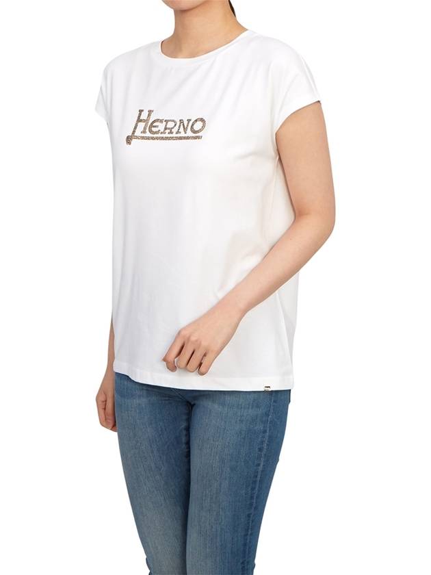 Short Sleeve T-Shirt JG000211D52009 1080 White - HERNO - BALAAN 5