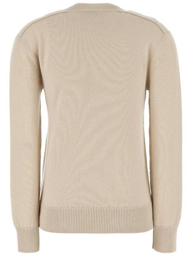 Check Label Wool Knit Top Nutmeg - BURBERRY - BALAAN 3