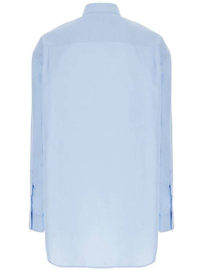 Light Blue Shirt With Classic Collar And Embroidery Detail On Front And Cuff In Linen And Cotton Blend Man - JW ANDERSON - BALAAN 2