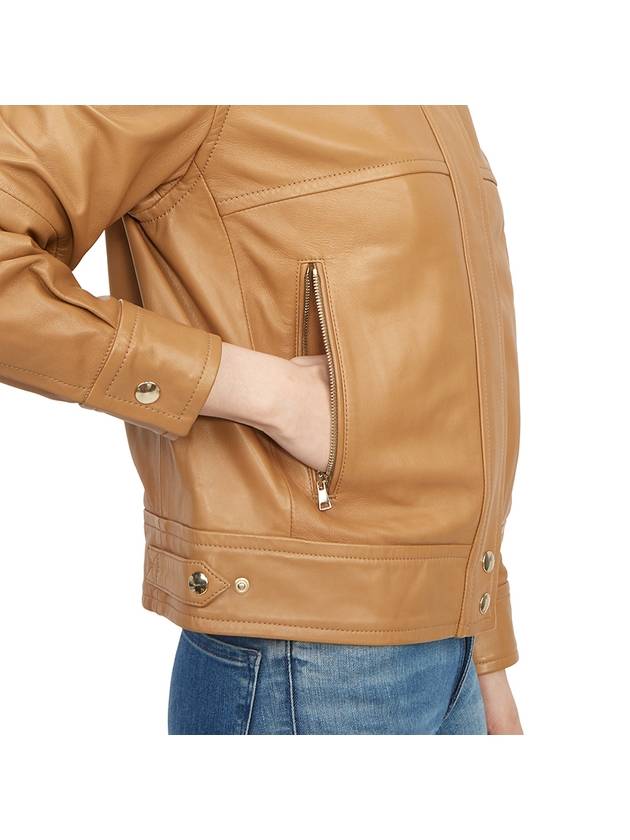 Nappa Leather Biker Jacket Camel - MAX MARA - BALAAN 11