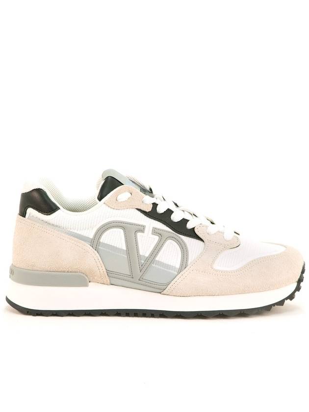 V Logo Face Low Top Sneakers Beige - VALENTINO - BALAAN 2