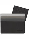 Logo Saffiano Ladder Card Wallet Gray Black - PRADA - BALAAN 2