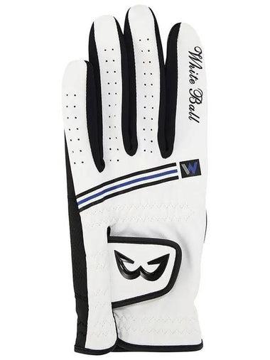 Golf Wear Striped Synthetic Leather Golf Gloves WB21SUMG02WH White - WHITEBALL - BALAAN 1