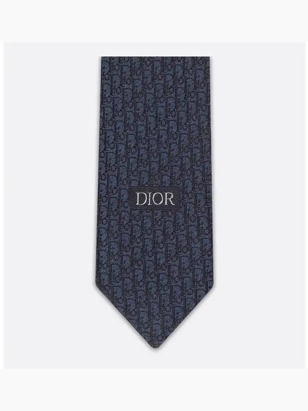 Oblique Silk Tie Blue - DIOR - BALAAN 3