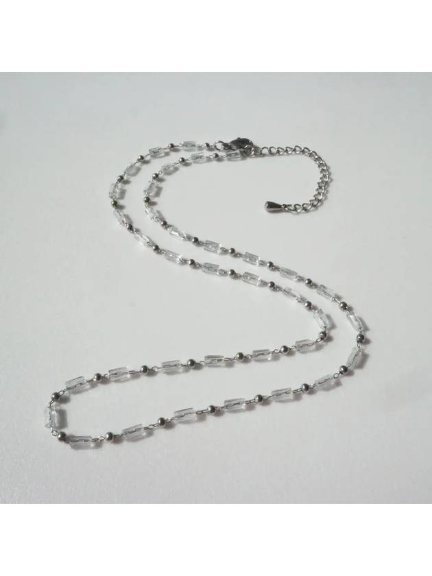 crystal bead necklace silver - BASSCLEF - BALAAN 7