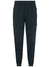 Stretch Cotton Tela Paracadute Cargo Straight Pants Navy Blue - STONE ISLAND - BALAAN 2