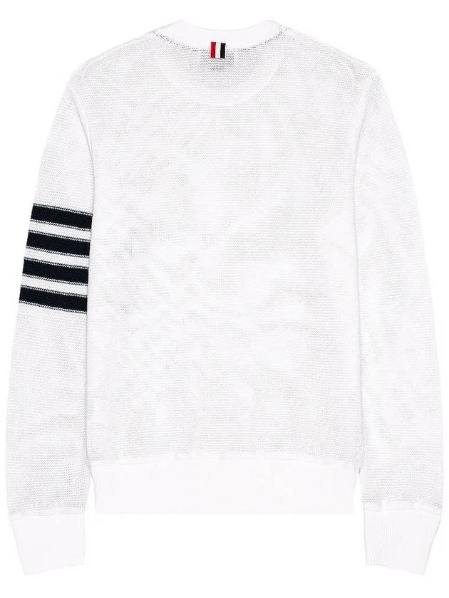 Open Raschel Stitch 4-Bar Sweatshirt White - THOM BROWNE - BALAAN 4