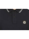 Stretch Cotton Pique Short Sleeve Polo Shirt Navy - STONE ISLAND - BALAAN 4