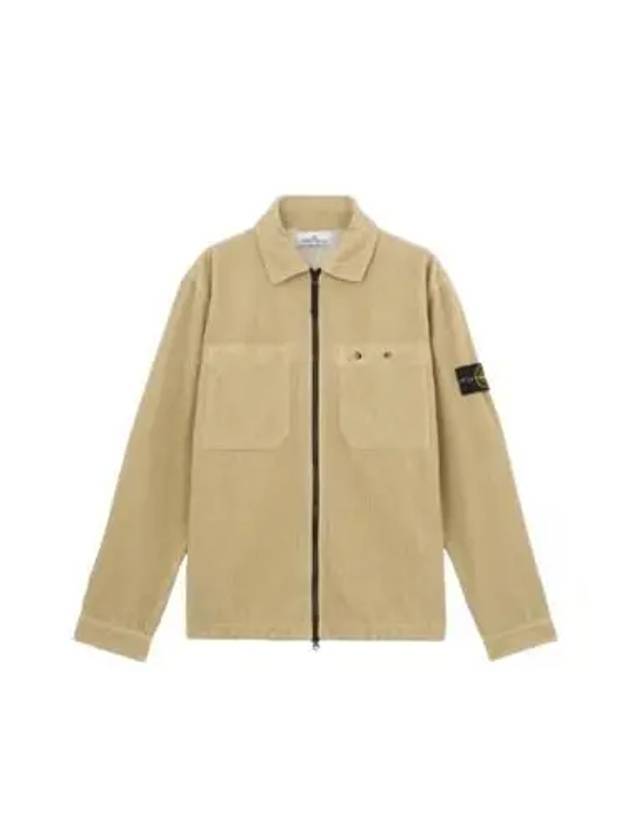 Organic Cotton Corduroy Zip-Up Jacket Beige - STONE ISLAND - BALAAN 2