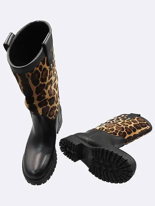 C16630 A7196 Black color leather leopard pattern women s boots 36 - DOLCE&GABBANA - BALAAN 2