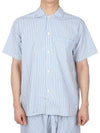 Poplin Pajamas Organic Cotton Short Sleeve Shirt Placid Blue - TEKLA - 3