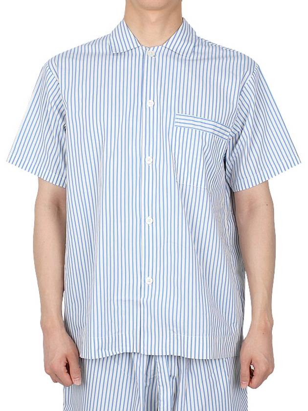 Poplin Striped Pajamas Short Sleeve Shirt SWE PB - TEKLA - BALAAN 2