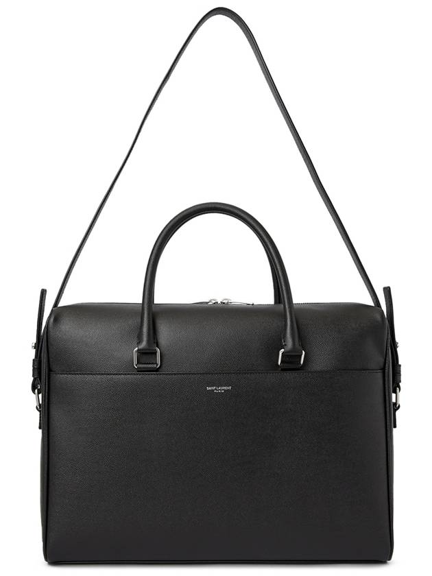 Logo Leather Brief Case Black - SAINT LAURENT - BALAAN 8