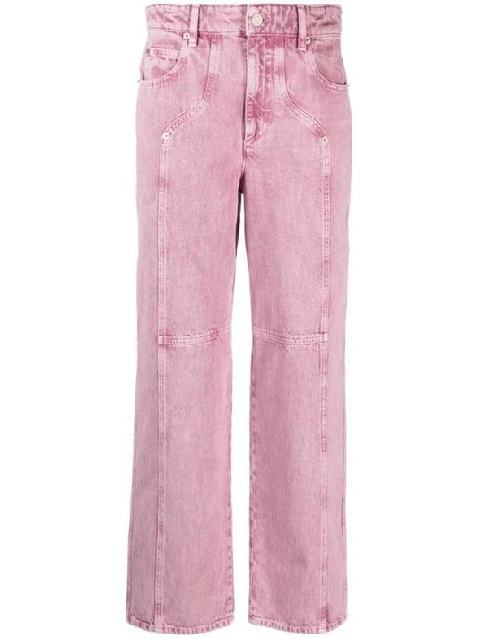 Valeria Washed Straight Jeans Pink - ISABEL MARANT - BALAAN 1