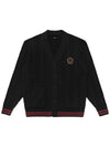 MALBON BUDWEISER PLAYER CABLE KNIT CARDIGAN BLACK - MALBON GOLF - BALAAN 1