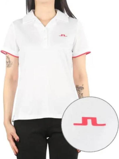 Women's Solange Short Sleeve Polo Shirt White - J.LINDEBERG - BALAAN 2