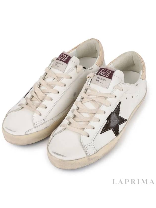 Superstar Brown Tab Classic Leather Low Top Sneakers White - GOLDEN GOOSE - BALAAN 9