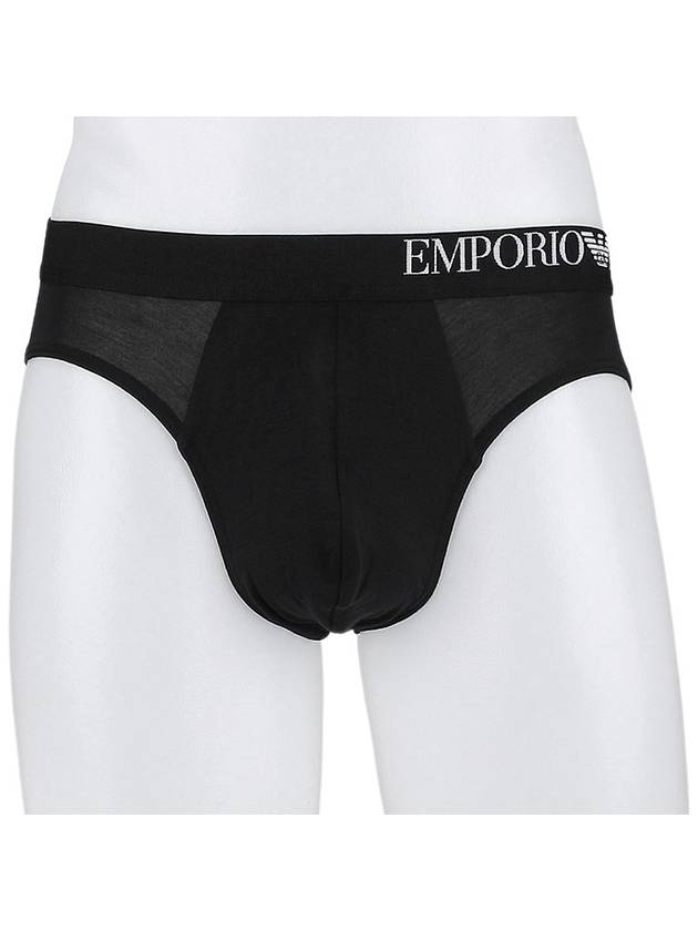 Logo 3 Pack Briefs Black - EMPORIO ARMANI - BALAAN 7