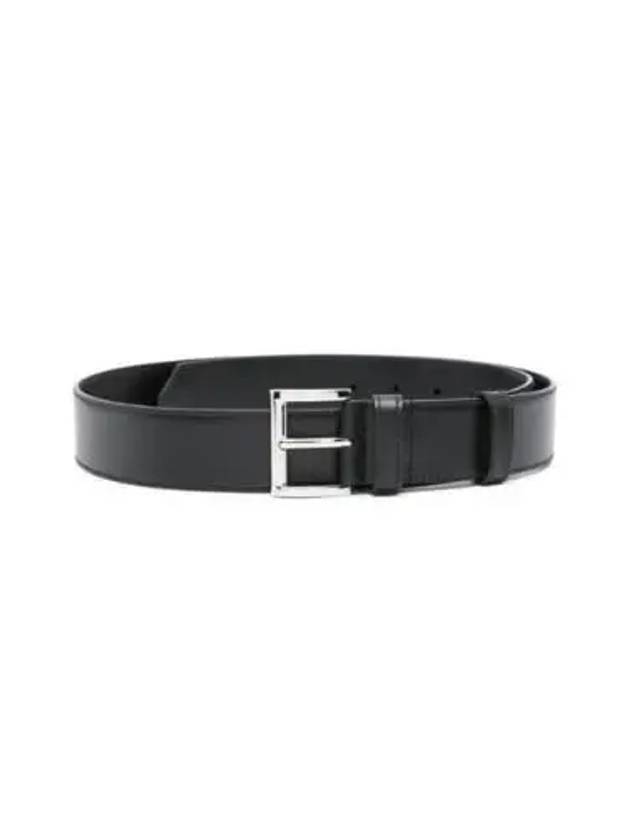 Triangle Logo Leather Belt Black - PRADA - BALAAN 2