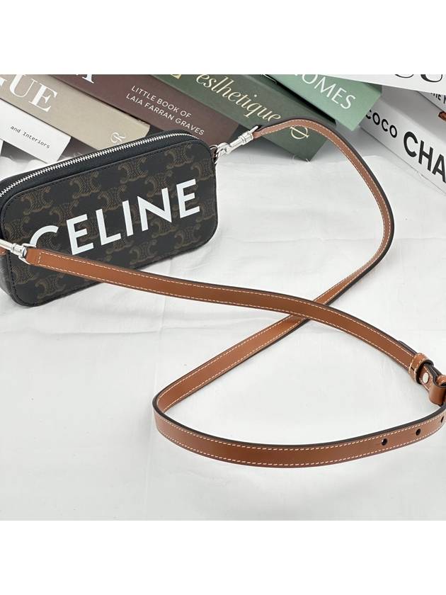 Triomphe Canvas Horizontal Pouch Cross Bag Brown - CELINE - BALAAN 7