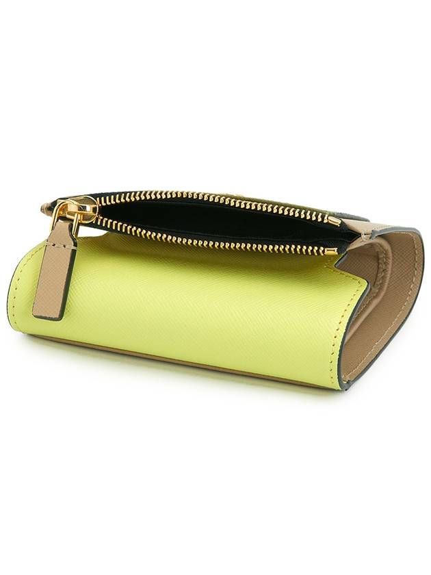 Saffiano Tri-Fold Half Wallet Yellow - MARNI - BALAAN 5