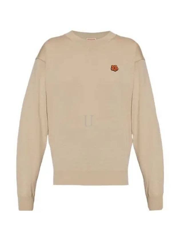 Boke Flower Embroidery Wool Knit Top Beige - KENZO - BALAAN 2