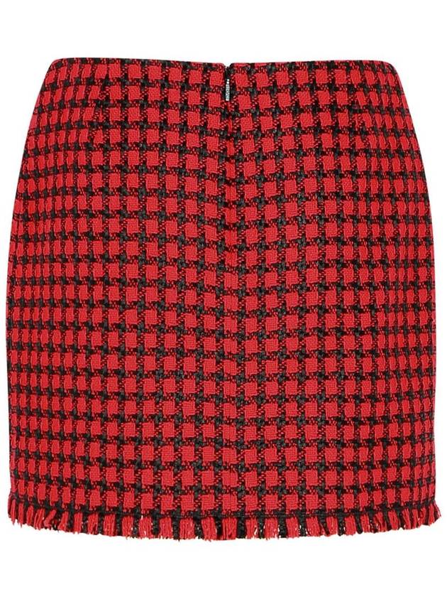 Versace Red Virgin Wool Blend Miniskirt - VERSACE - BALAAN 3