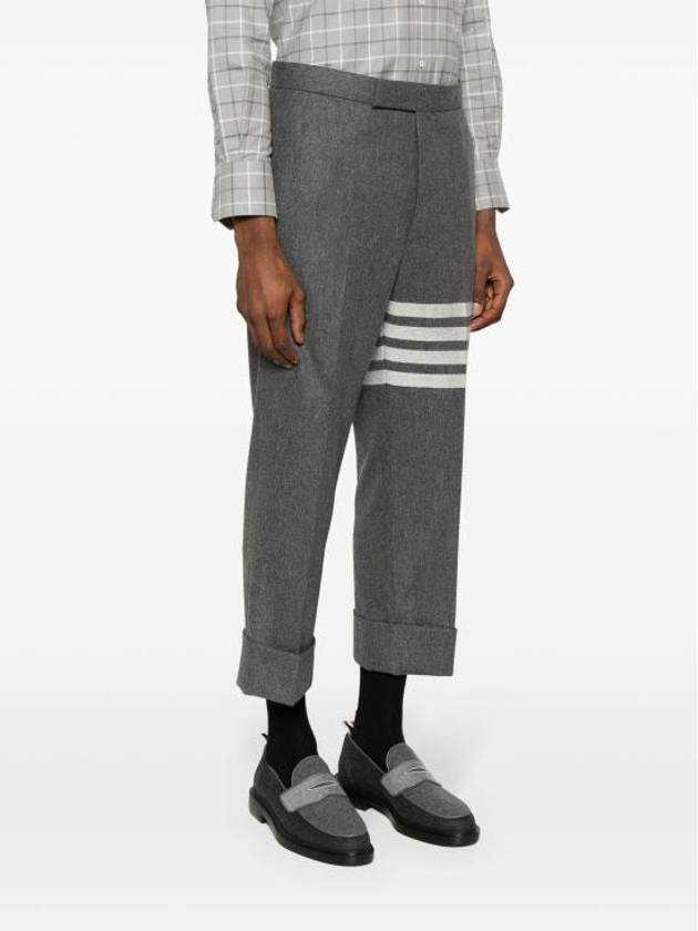 Bar Low Waist Tailored Straight Pants Med Grey - THOM BROWNE - BALAAN 4