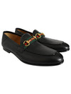 Men's Horsebit Leather Loafers Black - GUCCI - BALAAN.