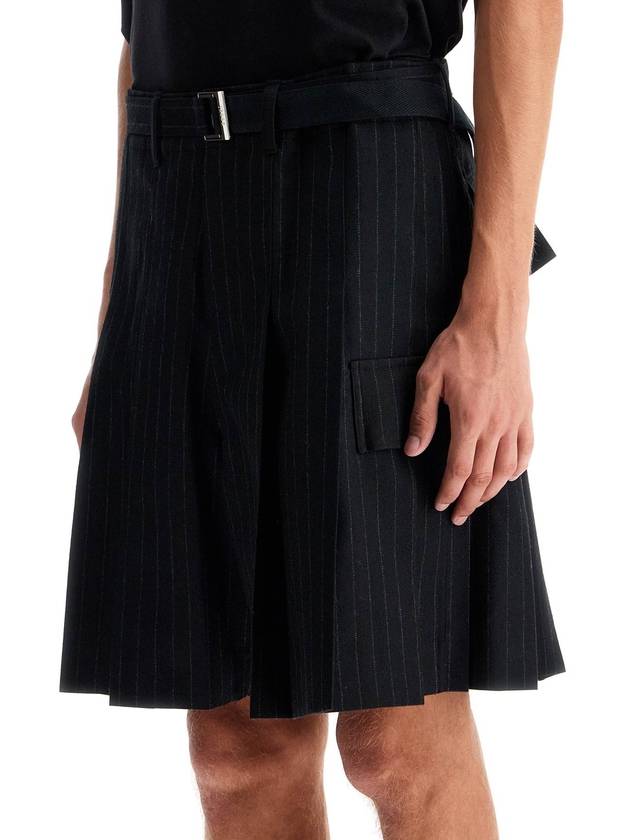 striped pleated bermuda shorts - SACAI - BALAAN 4