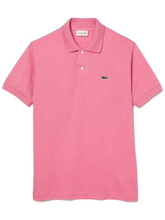 Men's Logo Classic Fit Cotton Short Sleeve Polo Shirt Pink - LACOSTE - BALAAN 2