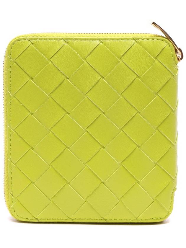 Intrecciato Zipper Around Half Wallet Lime - BOTTEGA VENETA - BALAAN 5