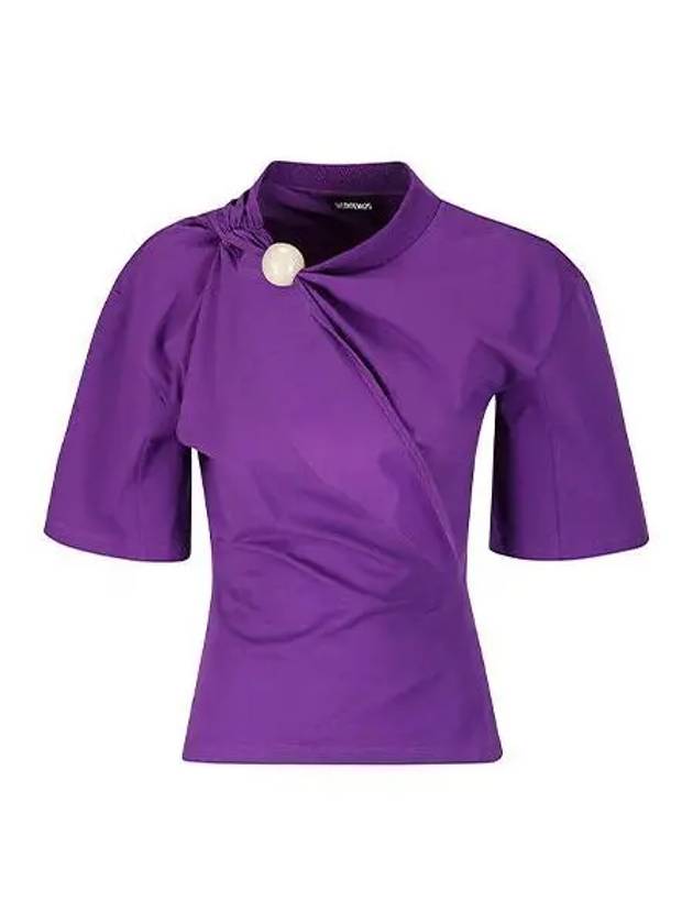 Jacquemus Women s Le Short Sleeve T Shirt Purple 231JS045 2306 - JACQUEMUS - BALAAN 1