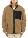 Men's Sagrek Shearling Fleece Zip-Up Jacket Brown - MOOSE KNUCKLES - BALAAN 3