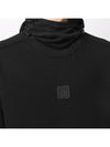 Logo Flag Brushed Hoodie Black - CP COMPANY - BALAAN 4