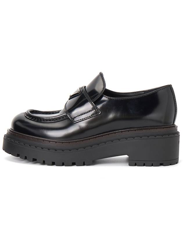 Logo Leather Loafers Black - PRADA - BALAAN 4