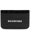 Logo Crocodile Embossed Leather Bifold Wallet Black - BALENCIAGA - BALAAN 2