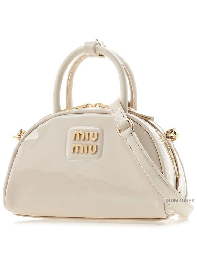 Patent Leather Top Handle Shoulder Bag White - MIU MIU - BALAAN 3