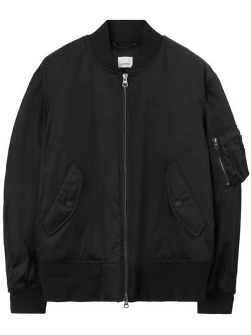 Oakleaf Crest Nylon Bomber Jacket Black - BURBERRY - BALAAN 1