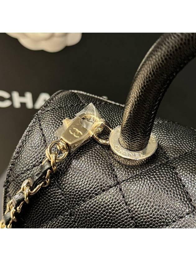 Coco handle small caviar gold chain cross black - CHANEL - BALAAN 6