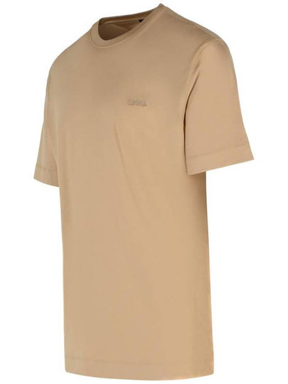 Zegna 'Pure' Beige Cotton T-Shirt - ERMENEGILDO ZEGNA - BALAAN 2