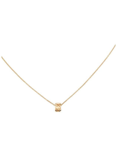 Coco Crush Quilted Motif 18K Necklace Gold - CHANEL - BALAAN 2