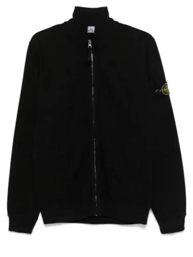 Logo Patch Zipper Zip-Up Jacket Black - STONE ISLAND - BALAAN 2