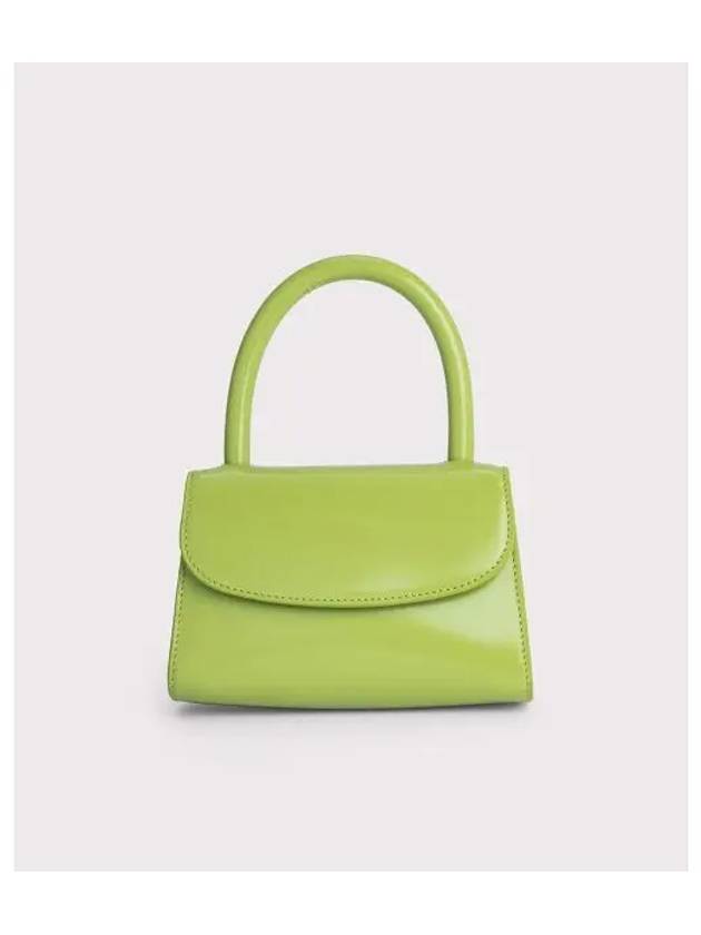 Semi Patent Mini Leather Tote Bag Lime Green - BY FAR - BALAAN 2