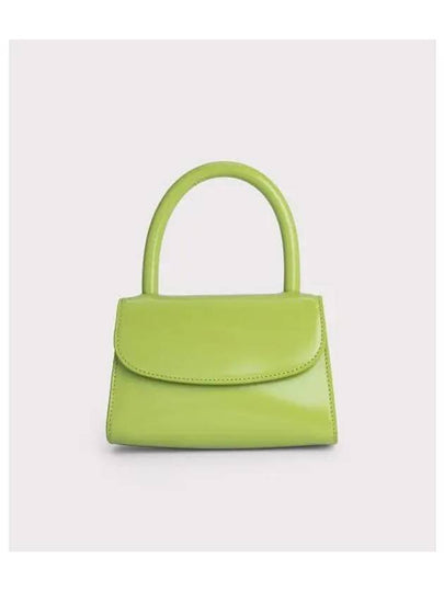 Semi Patent Mini Leather Tote Bag Lime Green - BY FAR - BALAAN 2