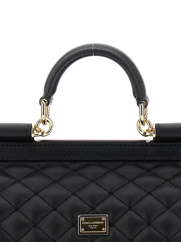 'Sicily' Black Handbag With Logo Plaque In Quilted Leather Woman - DOLCE&GABBANA - BALAAN 3