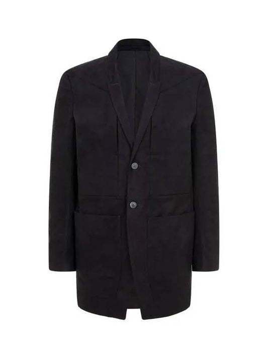 MEN Soft Napping Cotton Single Jacket Black 271004 - RICK OWENS - BALAAN 1