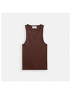 Ribbed Signature Tank Top CS609 BRN - COACH - BALAAN 2